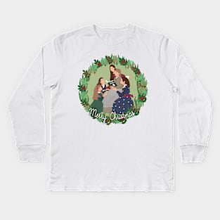 March Sisters Little Women Christmas Kids Long Sleeve T-Shirt